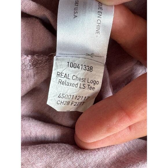 ARIAT V Neck; long sleeve T shirt; Chest log, Mauve Pink, size women's LG - Picture 7 of 10